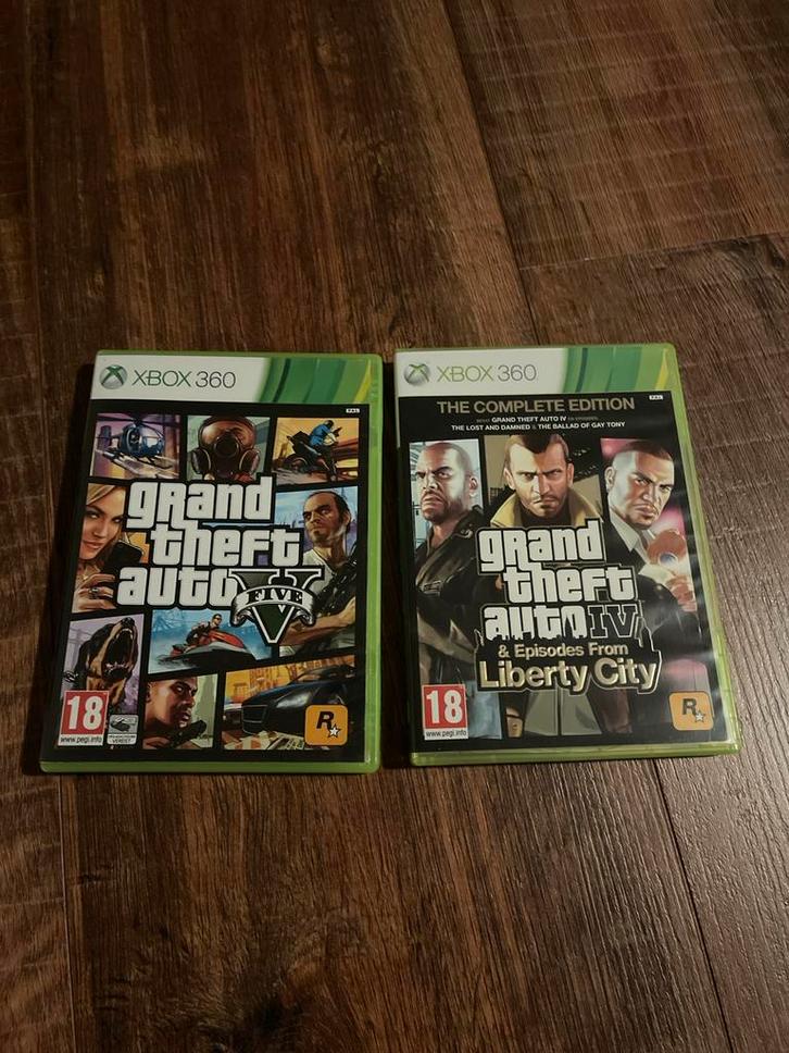 Grand Theft Auto Xbox 360 - GTA IV & V, Spelcomputers en Games, Games | Overige, Gebruikt, Avontuur en Actie, 1 speler, Vanaf 18 jaar