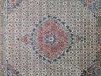 Handmade Persian wool Moud carpet square silk 214x224cm, Persian Perzisch vintage oosters hype, Crème, Gebruikt, Vierkant