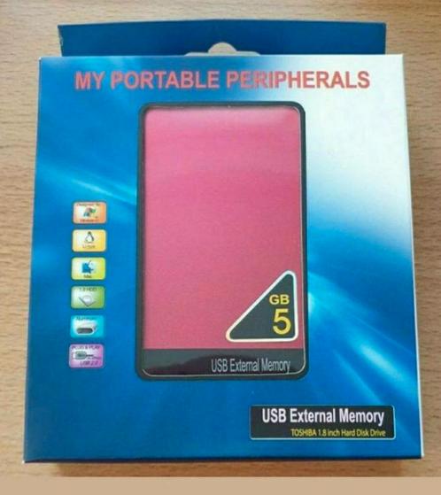 USB externe harde schijf 5GB, Computers en Software, Harde schijven, Nieuw, Extern, USB, Ophalen of Verzenden
