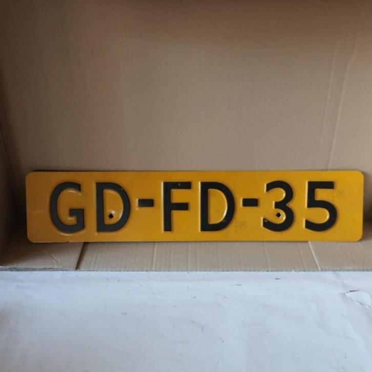Kentekenplaat auto Nederland kenteken GD-FD-35 geel, Auto diversen, Overige Auto diversen, Ophalen of Verzenden