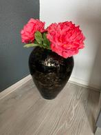 Zwart gouden vaas marmerlook, Huis en Inrichting, Ophalen, Zo goed als nieuw, Binnen