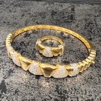 18k gouden armband met ring set, Sieraden, Tassen en Uiterlijk, Armbanden, Ophalen of Verzenden