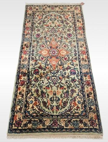 Handmade Perzisch wol Tabriz tapijt loper mint groen 90x180 beschikbaar voor biedingen