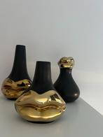 Vazen 3 stuks, Zwart, Ophalen of Verzenden, Minder dan 50 cm, Glas