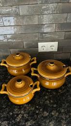 Drie dekschalen Koninklijke Goedewaagen caramel kleur, Antiek en Kunst, Ophalen of Verzenden