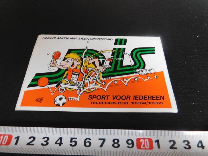 sticker strip rob gorter rolstoel sport voor iedereen NIS, Verzamelen, Stickers, Zo goed als nieuw, Ophalen