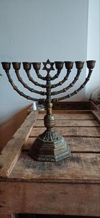 Bronzen Menora kandelaar, Antiek en Kunst, Ophalen of Verzenden, Koper of Brons