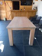 Eiken white washed tafel., Huis en Inrichting, Tafels | Eettafels, Gebruikt, 200 cm of meer, Rechthoekig, 50 tot 100 cm