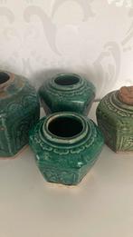 Vintage - Chinese gemberpot - set 4 - groen, Antiek en Kunst, Verzenden