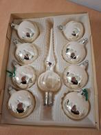 Vintage retro 8 kerstballen met piek, Diversen, Kerst, Ophalen of Verzenden, Gebruikt