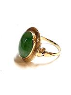14k gouden ring met een jade, 18 tot 19, -, -, Ophalen of Verzenden