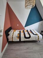Ikea bed ombouw plus lattenbodem slattum, Ophalen, Wit, Tweepersoons, 140 cm