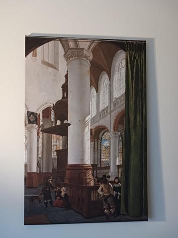 schilderij "interieur van de Oude Kerk te Delft"  beschikbaar voor biedingen