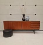 Vintage dressoir op zwart ijzeren frame, 220cm, Ophalen, ., 200 cm of meer, .