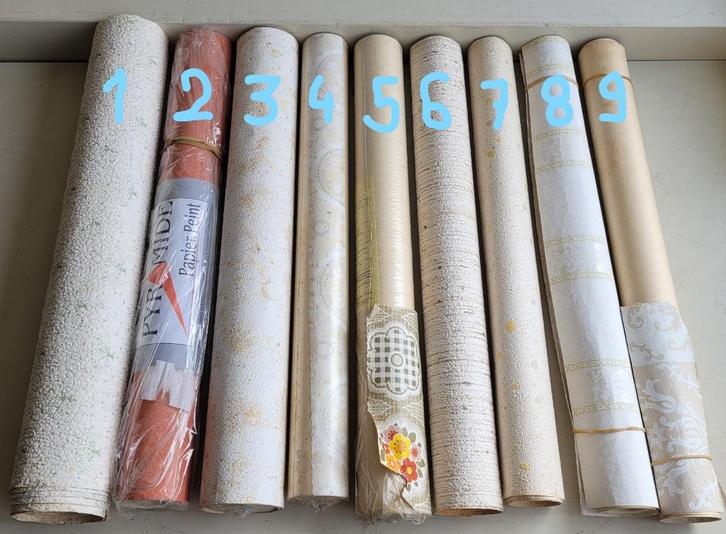 9 rollen behang - Retro - jaren 70 -, Huis en Inrichting, Stoffering | Behang, minder dan 10 m², Ophalen of Verzenden