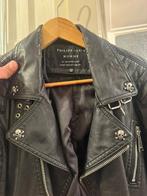 Phillip plein vintage leather jacket size L, Ophalen, Zo goed als nieuw, Zwart