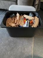 Houten treinbaan, Kinderen en Baby's, Speelgoed | Houten speelgoed, Ophalen of Verzenden, Gebruikt, Duw- of Trekspeelgoed