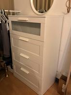 Witte Ikea Brimnes ladekast met 4 lades, Huis en Inrichting, Kasten | Ladekasten, Ophalen, Kunststof, Gebruikt, 100 tot 150 cm