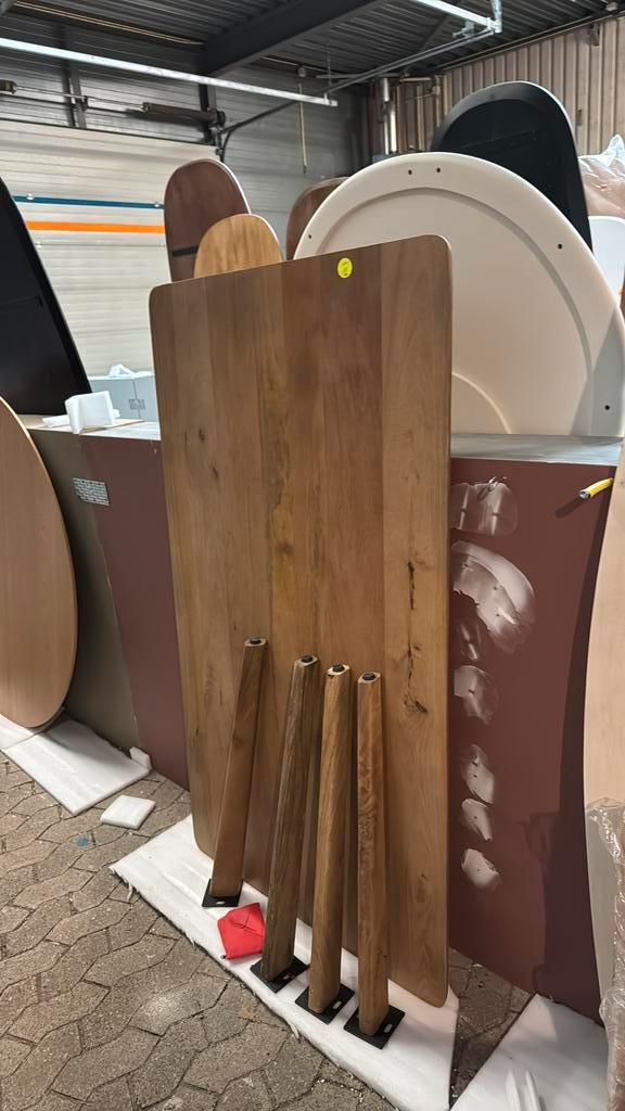 Eettafel mango 160x90x76 cm natural blad lichte beschadiging, Huis en Inrichting, Tafels | Eettafels, Nieuw, 50 tot 100 cm, 150 tot 200 cm