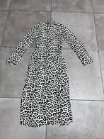 H&M PANTER LEOPARD ZWART WIT PRINT MIDI JURK MIDIJURK MAAT S, H&M, Overige kleuren, Ophalen of Verzenden, Zo goed als nieuw
