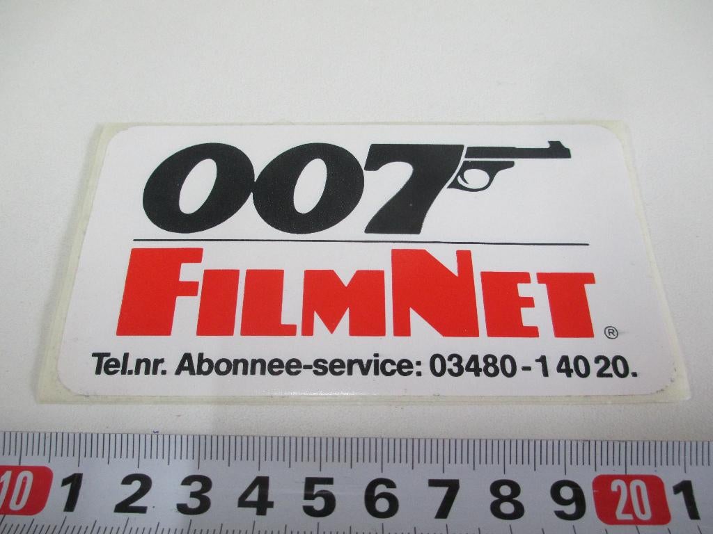 sticker film net filmnet logo james bond 007, Ophalen, Zo goed als nieuw
