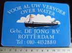 sticker gebr. de jong rotterdam al uw vervoer over water, Verzamelen, Stickers, Verzenden, Zo goed als nieuw, Bedrijf of Vereniging