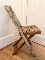 Vintage eikenhouten degelijke/stabiele klapstoel, Ophalen, Gebruikt, Bruin, Eén