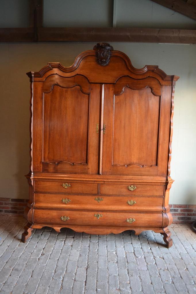 Prachtig antiek Hollands eiken houten biedermeier kabinet, Antiek en Kunst, Antiek | Meubels | Kasten, Verzenden