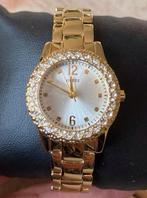 Guess dames polshorloge strass goud zgan, Ophalen of Verzenden, Zo goed als nieuw, Staal, Guess