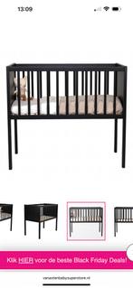 Zwarte wieg 40x80 cm - Co-sleeper mogelijk, Ophalen, Gebruikt, Wieg