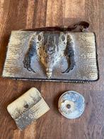 Antieke Varanen Handtas met Portemonnee en Poederdoos, Antiek en Kunst, Ophalen of Verzenden, Dames