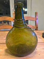 18e eeuwse handgeblazen groene glazen fles, Antiek en Kunst, Ophalen of Verzenden