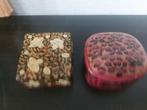 Set van 2 kleine lakdoosjes – Mooi beschilderd, Gebruikt, ., Ophalen of Verzenden, .