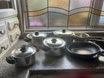 4  kookpannen en 2steel pannen en 2 koekenpannen, Huis en Inrichting, Keuken | Potten en Pannen, Ophalen of Verzenden, Zo goed als nieuw