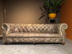 Antieke Chesterfield 4 zits Bank Button Seat, Gebruikt, Ophalen of Verzenden, Rechte bank, 200 tot 250 cm