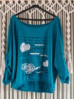 Leuk shirt met 3/4 mouw, blauw/groene kleur, Maat 38/40 (M), Blauw, Ophalen of Verzenden, Zo goed als nieuw