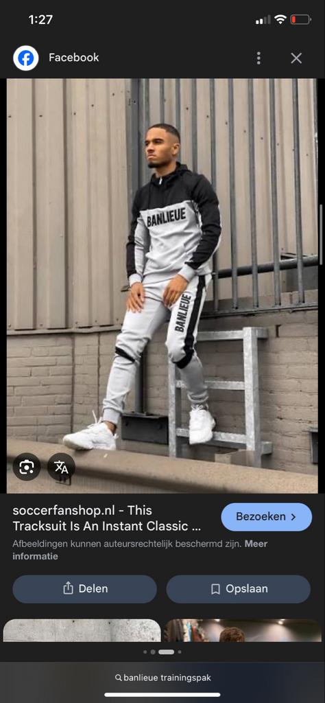 Banlieue Trainingsbroek - Grijs/Zwart, Kleding | Heren, Broeken en Pantalons, Ophalen of Verzenden, Zo goed als nieuw, Maat 56/58 (XL)