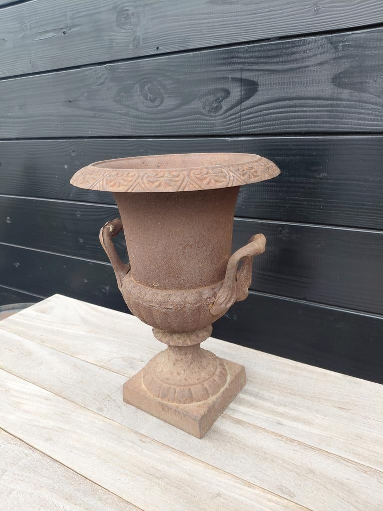 Gietijzeren baardman tuinvaas, Tuin en Terras, Tuinvazen, Ophalen, Gebruikt