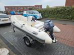 Bootje met Yamaha 15pk buitenboordmotor en aanhanger, Watersport en Boten, Ophalen, 10 tot 30 pk, Gebruikt, Viertaktmotor