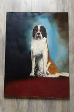 Schilderij  # Sint Bernard ,, Tasso ,, zoekt nieuw baasje, Ophalen of Verzenden, Schilderij, 75 cm of meer
