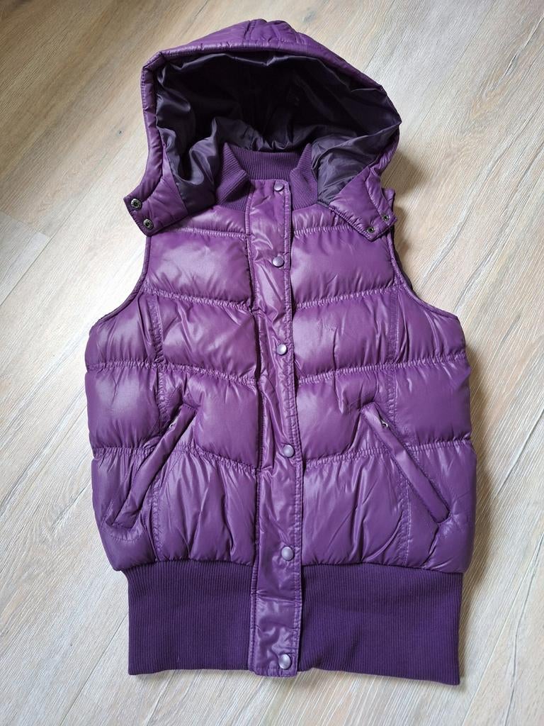 Nieuw: mooie bodywarmer met capuchon. Maat M, Kleding | Dames, Bodywarmers, Ophalen of Verzenden, Nieuw, Maat 38/40 (M), Paars