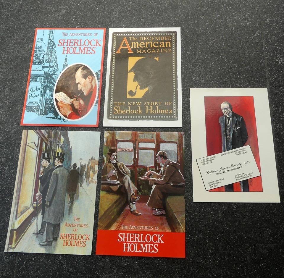 Sherlock Holmes ansichtkaarten boekcovers cover illustraties, Ophalen of Verzenden, 1980 tot heden, Ongelopen, Cultuur en Media