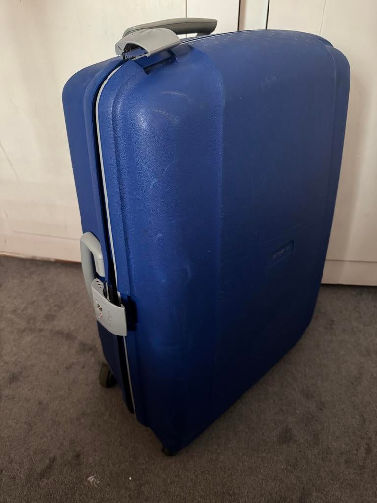 Samsonite koffer 65L met TSA slot - Blauw, Sieraden, Tassen en Uiterlijk, Koffers, 60 tot 70 cm, Gebruikt, Hard kunststof, Slot