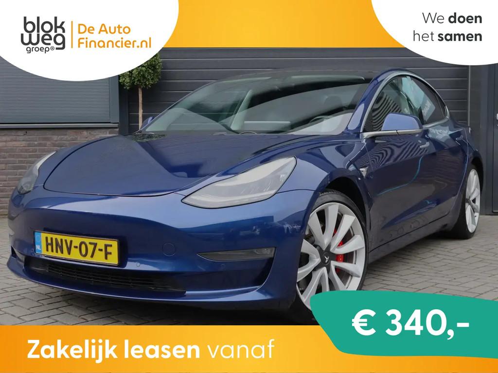 Tesla Model 3 Performance AWD 75 kWh € 19.995,00, Auto's, Tesla, Automaat, Stof, Blauw, Vierwielaandrijving