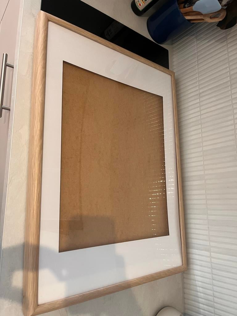 IKEA Lijst met passe-partout, houtstructuur, 52x72,5 cm, Huis en Inrichting, Woonaccessoires | Lijsten, Ophalen, Gebruikt, Hout