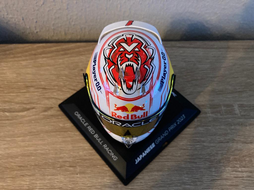 ✅ Max Verstappen 1:4 helm Japan GP 2023 Red Bull Racing RB19, Ophalen of Verzenden, Nieuw, Formule 1