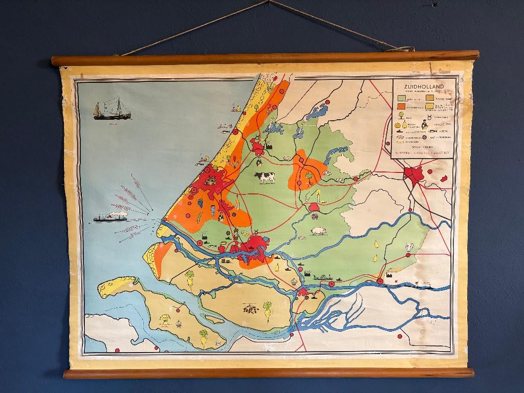 schoolplaten Noord en Zuid Holland, Antiek en Kunst, Ophalen of Verzenden