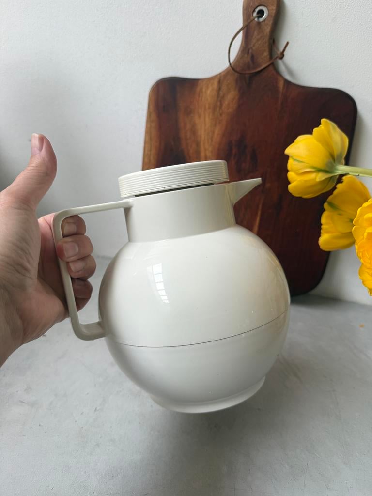 Vintage Rotpunkt thermoskan – wit met rood detail, Overige typen, Kunststof, Ophalen of Verzenden, Zo goed als nieuw