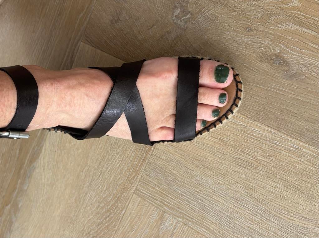 Zwarte Shabbies sandalen maat 39, Kleding | Dames, Schoenen, Ophalen of Verzenden, Gedragen, Zwart, Sandalen of Muiltjes