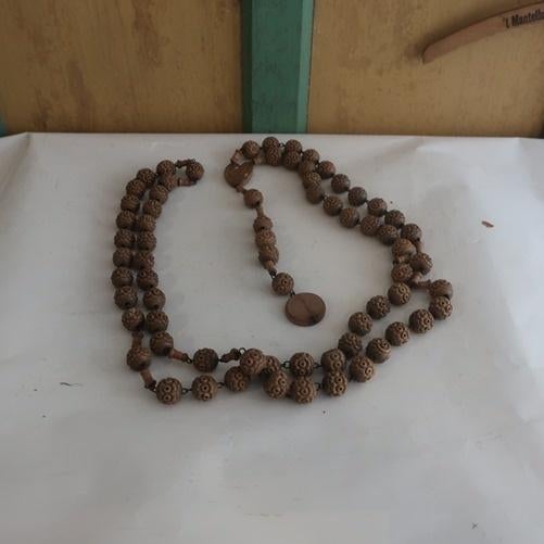 Rozenkrans hout pater noster origineel lengte 117 cm, Antiek en Kunst, Antiek | Religie, Ophalen of Verzenden